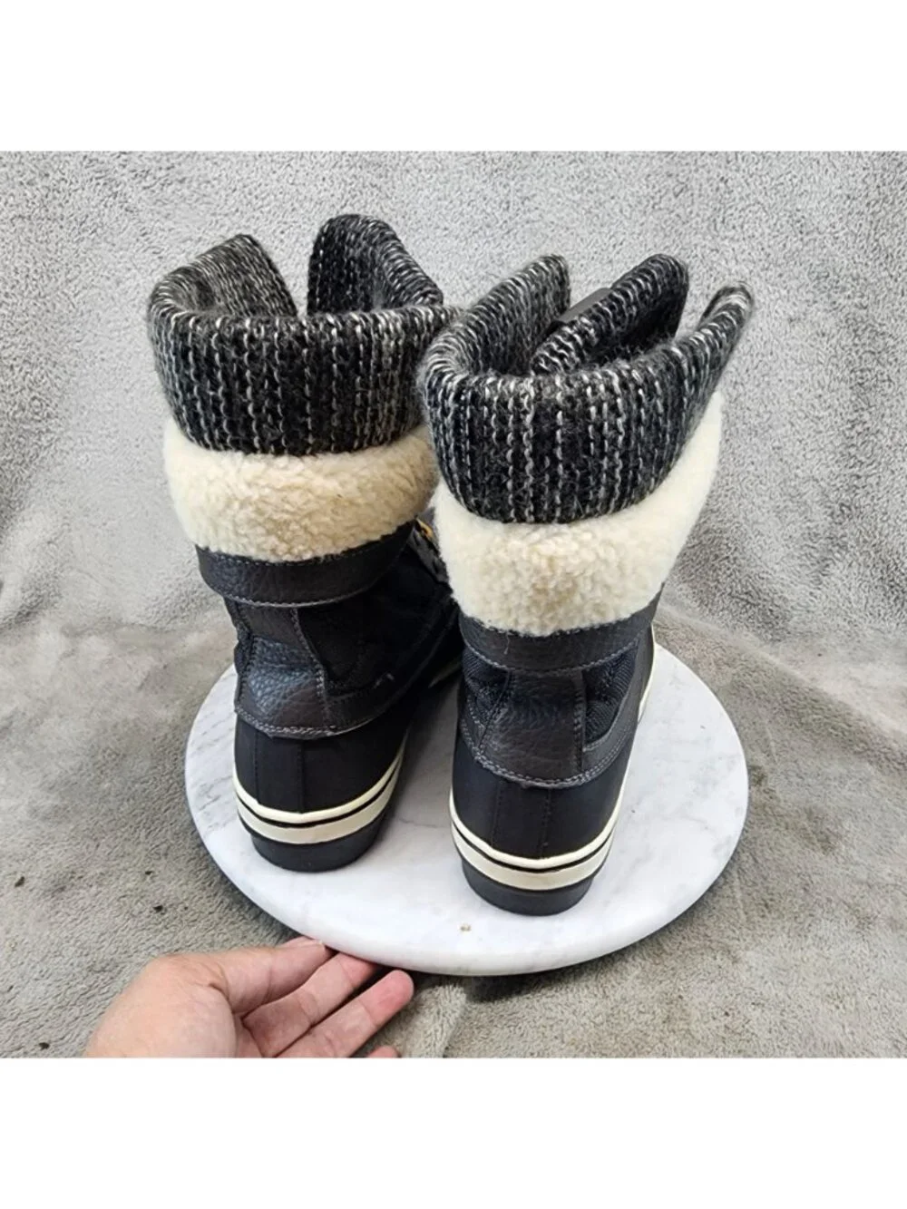 Globalwin Shoes Womens Size 10 Black Waterproof Lace Up Snow Boots *Read*